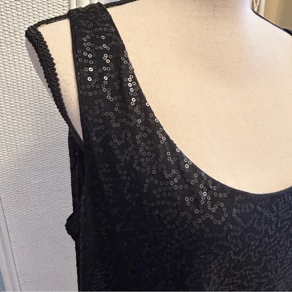 Talbots Black Sequin Tank Top Sleeveless Sparkly Party Cocktail Plus Size 2X P - Picture 4 of 15